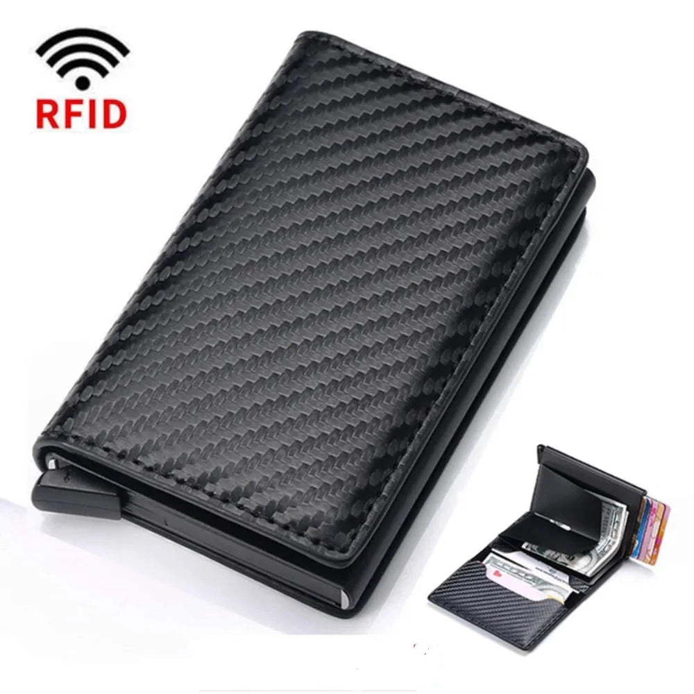Carteira Ipermeável com Bloqueio Anti RFID, estojo de couro e sofisticação
