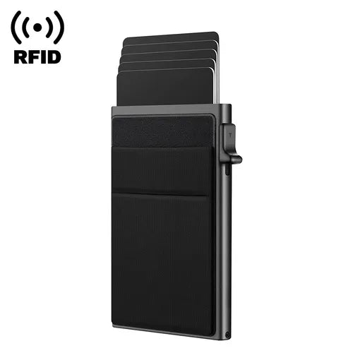Carteira Ipermeável com Bloqueio Anti RFID, estojo de couro e sofisticação