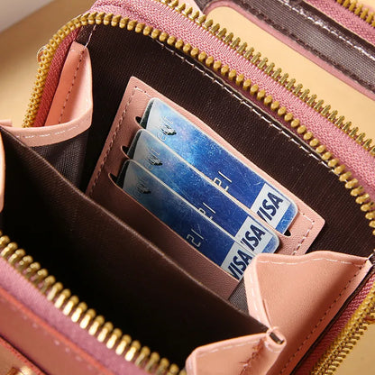 Bolsa de Couro macio com Alça de Ombro e Porta Celular