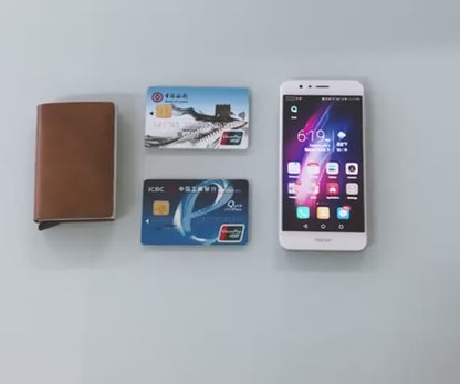 Carteira Ipermeável com Bloqueio Anti RFID, estojo de couro e sofisticação